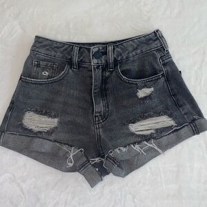 PacSun Black/Gray Jean Mom Shorts